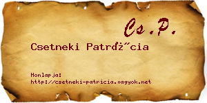 Csetneki Patrícia névjegykártya